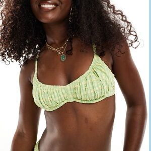 Green and Yellow Bikini Top